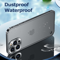 Luksusowa metalowa rama ochrona obiektywu dla iPhone 12 13 mini Pro Max aluminiowa obudowa telefonu dla iPhone 11 matowa przezroczysta tylna okładka 3
